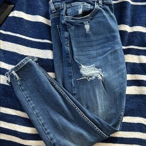 Zaraman Distressed Blue Men’s Skinny Jeans Sz 32 EUC